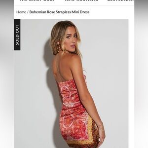 BRAND NEW -VICI COLLECTION bohemian rose strapless mini dress !!! Never worn